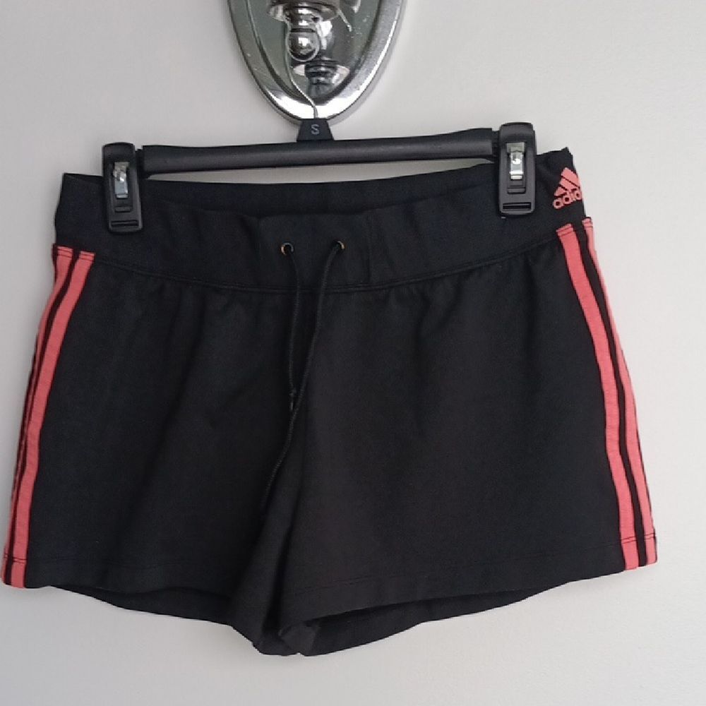 Adidas Women's Athletic Shorts Black with Pink Accents